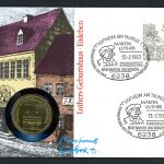 DDR 1993 Numisbrief 5 Mark Luthers Geburtshaus - Worbes 184 b ST