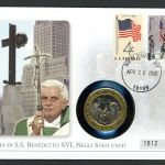 USA 2008 Numisbrief Papst Benedikt XVI. in den USA ST