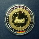 Medaille Gigant 10 Jahre Abschied von der Deutschen Mark, 1 Goldmark PP
