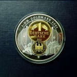 Medaille Gigant 10 Jahre Abschied von der Deutschen Mark, 1 Goldmark PP