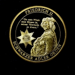 Medaille Friedrich II., Schwarzer Adler Orden, vergoldet PP