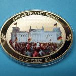 Gigant Medaille 2015 3. Oktober 1990, CU vergoldet, Swarovski PP