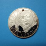 Gigant Medaille 2015 Vita Caroli IV., CU vergoldet mit Granat, PP