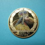 Gigant Medaille 2015 Vita Caroli IV., CU vergoldet mit Granat, PP
