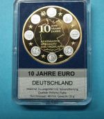 Deutschland Medaille 10 Jahre Euro, vergoldet, teilversilbert PP