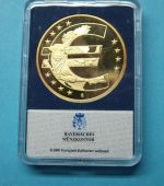 Deutschland Medaille 10 Jahre Euro, vergoldet, teilversilbert PP
