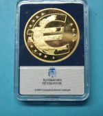 Griechenland Medaille 10 Jahre Euro, vergoldet, teilversilbert PP