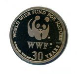 Swasiland 1993 Numisbrief Medaille Nashörner 30 Jahre WWF, CuNi PP