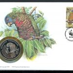 St. Lucia 1996 Numisbrief Medaille Blaustirnamazone 30 Jahre WWF, CuNi PP