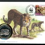 Obervolta 1993 Numisbrief Medaille Gepard 30 Jahre WWF, CuNi PP