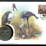 Malawi 1987 Numisbrief Medaille Kranich 30 Jahre WWF, CuNi PP
