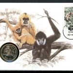 Vietnam 1987 Numisbrief 10 Döng Schopfgibbon, WWF CuNi unzirkuliert