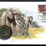 Uganda 1990 Numisbrief 50 Forint Elefant, WWF CuNi unzirkuliert