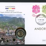 Andorra 2014 Numisbrief mit 2 Euro Beitritt Europarat BU