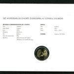 Andorra 2014 Numisbrief mit 2 Euro Beitritt Europarat BU