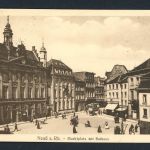 AK Neuss 1917 Blick auf Markt mit Rathaus, Schreibwaren Tonet