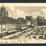 AK Neuss 1915 Markt mit Clemens-Sels-Museum, Zeughaus, Quirinus