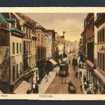 AK Neuss 1923 Oberstraße mit Straßenbahn, coloriert