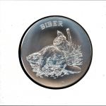 Schweiz Medaillenblatt Tiere der Heimat Biber Medaille Feinsilber