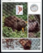 Schweiz Medaillenblatt Tiere der Heimat Biber Medaille Feinsilber