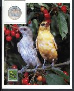Schweiz Medaillenblatt Tiere der Heimat Pirol Medaille Feinsilber