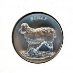 Schweiz Medaillenblatt Tiere der Heimat Schaf Medaille Feinsilber