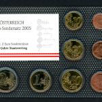 Österreich 2005 Euro-Sondersatz incl. 2 Euro 50 J. Staatsvertrag BU