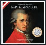 Österreich 2003 Kursmünzensatz/ KMS im Folder "Mozart", hdgh.