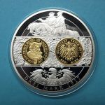 Gigant Prägung mit Nachprägung 3 Mark 1917 Friedrich August III., Cu PP
