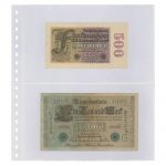 Lindner Klarsichthüllen mit 2 Streifen für Banknoten 850P (10er Pack) Neu