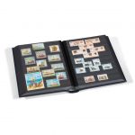 Leuchtturm Einsteckbuch Blau LEDER, DIN A4, 64 schwarze Seiten 356722 Neu