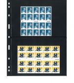 Lindner UNIPLATE Blätter Schwarz mit 2 Streifen 072 (5er Pack) Neu