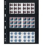 Lindner UNIPLATE Blätter Schwarz mit 3 Streifen 073 (5er Pack) Neu