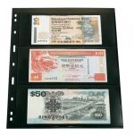 Lindner UNIPLATE Blätter Schwarz mit 3 Streifen 073 (5er Pack) Neu