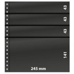 Lindner Einsteckblätter Omnia schwarz 4 Streifen 081P (10er Packung) Neu