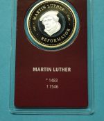 Medaille Martin Luther Silber, CU vergoldet PP