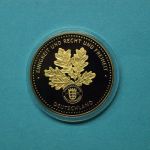 Medaille Johann Wolfgang von Goethe, CuNi 24 Karat vergoldet PP