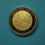 Medaille Geburt Jesus Christus - Weihnachten, CuNi 24 Karat vergoldet PP