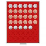 Lindner Münzbox Standard Hellrot für Münzen mit 29,5 mm Ø 2105 Neu