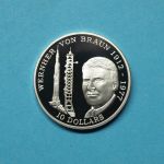 Niue 1992 10 Dollars Wernher von Braun, 925er Silber PP