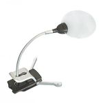 Lindner Randlose Stand-/Klemmlupe mit LED-Beleuchtung 7154 Neu