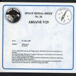 Bund 1989 Space Medal-Brief Nr. 26, Ariane V29, JC-SAT 1 MOP-1
