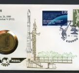 Bund 1989 Space Medal-Brief Nr. 25, Ariane V28, Intelsat V