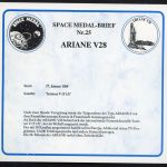 Bund 1989 Space Medal-Brief Nr. 25, Ariane V28, Intelsat V