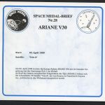 Bund/ Frankreich 1989 Space Medal-Brief Nr. 28, Ariane V30, Tele-X