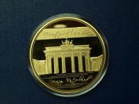 Medaille Gigant Wiedervereinigung 1990, Farbdruck + Swarowski PP