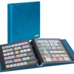 Lindner Briefmarkenalbum mit Schraubmechanik Blau inkl. 10 Einsteckblättern Neu