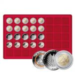 Lindner Münztableau für 40 Münzen bis 34 mm Ø - Rot 2329-40 Neu