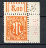 Bi-Zone MiNr. 21 D z r4 postfrisch als Eckrand Fotobefund Wehner