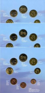 Finnland Triple Set Euro-KMS 1999-2001im Folder, unzirkuliert